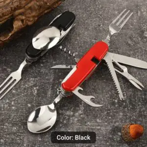 Outdoor Portable Black Folding Camping Cutlery Knife Fork Spoon & More. (Copy)