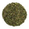 A pile of green tea leaves on top of each other.
