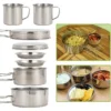 Stainless Steel Camping Cookware Set With Lids & Handles - Image 4