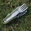 Outdoor Portable Army Green Folding Camping Cutlery Knife Fork Spoon & More.
